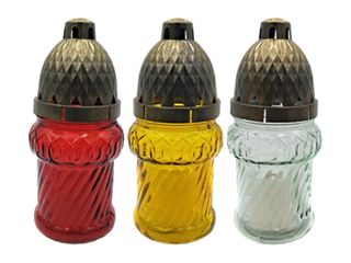 Lampa hřbitovní skleněná 11L, vklad 100g, 18cm