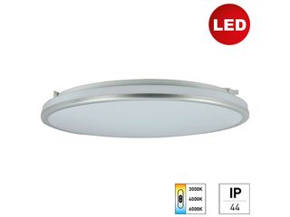 Svítidlo stropní LED IP44 R CCT 18W pr.33 cm, chrom matný