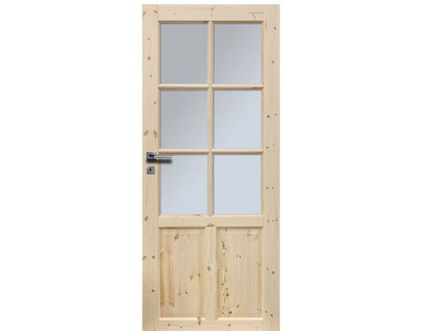 Obrázek produktu Dveře Czapla 6S borovice, tvrzené mléč. sklo