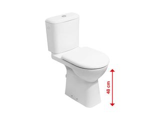 Mísa kombi stoj DEEP by Jika zvýšená 48 cm, bílá, zadní odpad