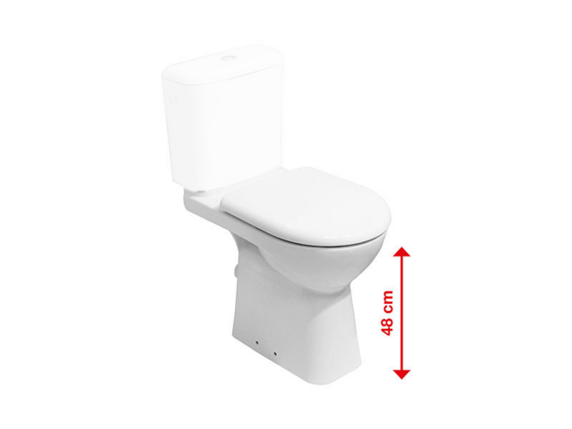 Obrázek produktu Mísa kombi stoj DEEP by Jika zvýšená 48 cm, bílá, spodní odpad