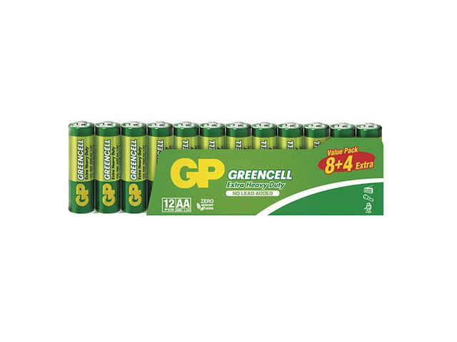 Obrázek produktu Baterie GP zinková GREENCELL AA (R6), 12SH