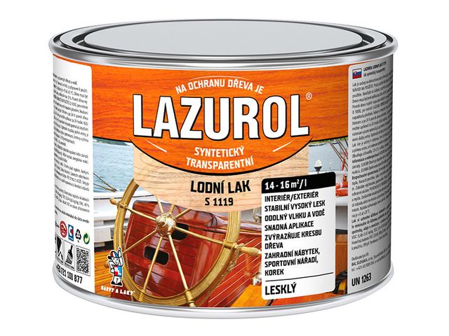 Obrázek produktu Lak lodní Lazurol, S1119 bezbarvý 0,375 l
