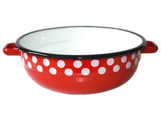 Mísa smaltovaná se 2 uchy Červený puntík 18 cm, 1,5 l