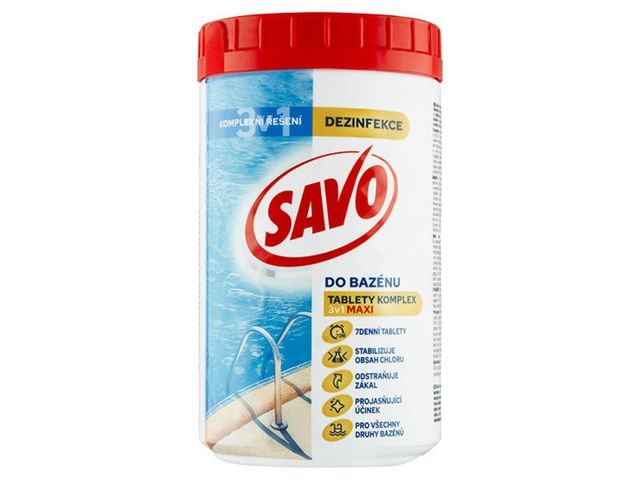 Obrázek produktu SAVO bazén chlor. tablety 3v1 Maxi Komplex 1,2 kg
