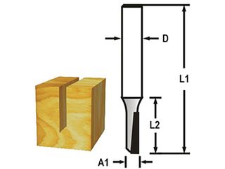 Fréza drážkovací 1 břit stopka 6 mm, 6x19x51 mm