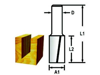 Fréza drážkovací 2 břit stopka 6 mm, 6x16x48 mm