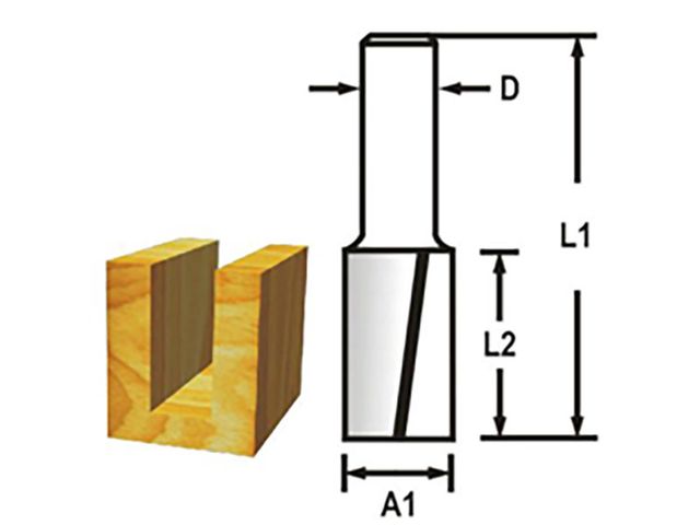 Obrázek produktu Fréza drážkovací 2 břit stopka 6 mm, 8x25,4x57 mm