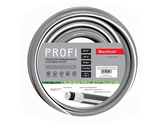 Obrázek produktu Hadice zahradní PROFI 1/2, 20m šedo-bílá