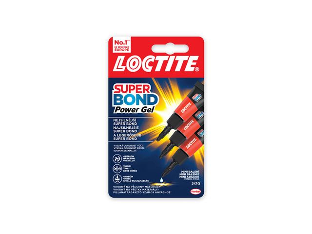 Obrázek produktu Lepidlo Loctite Super Bond Power Gel Minitrio 3 x 1g