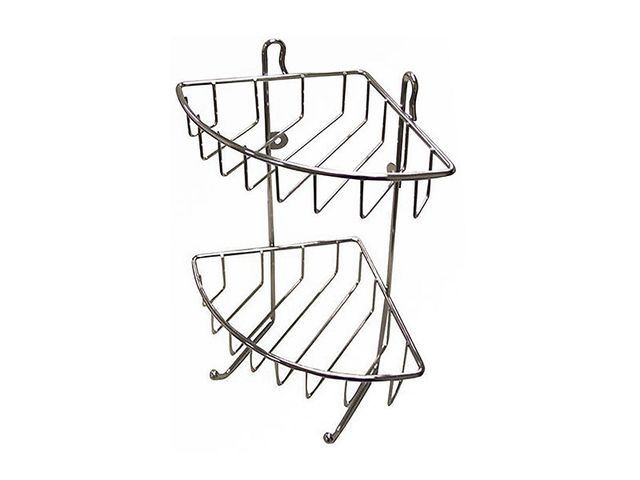 Obrázek produktu Polička rohovová drát 2 patra 22x17cm chrom