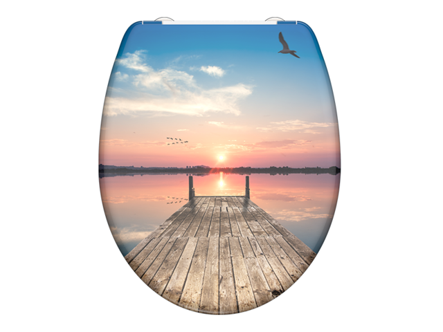 Obrázek produktu Sedátko WC Sunset sky duroplast, soft-close, nerez uchycení