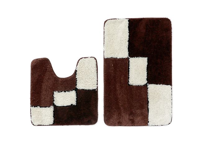 Obrázek produktu Předložka koupelnová 2.díl 50x80cm/50x50cm výkroj, obdélník hnědá