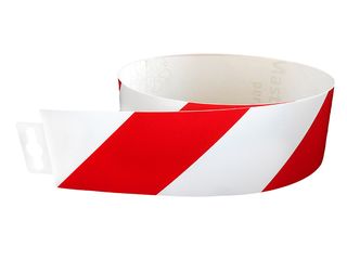 Pás bezpečnostní červeno/bílý 980x60mm - samolepka