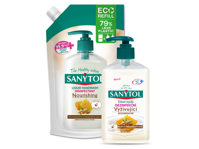 Obrázek produktu Sanytol mýdlo na ruce vyživující 250 ml + 500 ml náhradní náplň