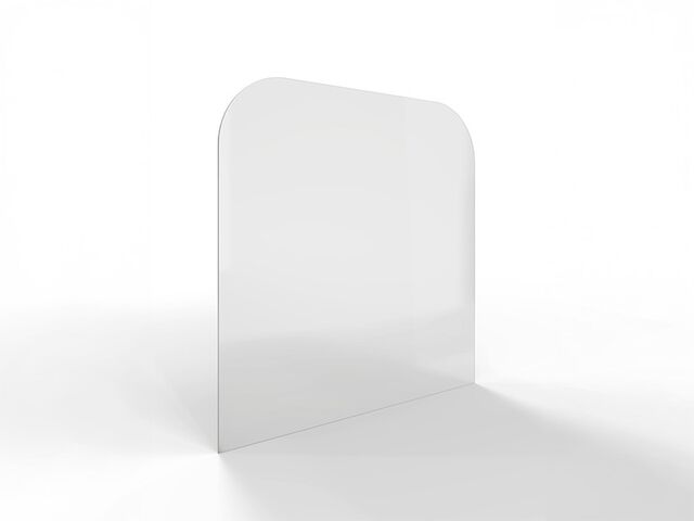 Obrázek produktu Sklo pod kamna - oblouk 1000x1000 mm / 2xR200 /6mm, čiré, zaoblené hrany