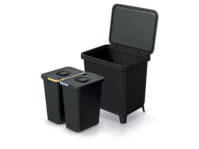 Obrázek produktu Koš odpadkový SYSTEMA NKS30W2 černý, objem 2x10 l