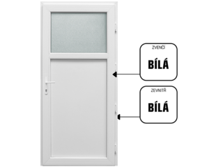 Dveře vchodové vedlejší plastové DRAVA, bílé, levé, 98x208cm