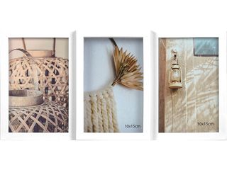 Multirám plastový bílý, na 3 ks fotografií formátu 10 x 15 cm