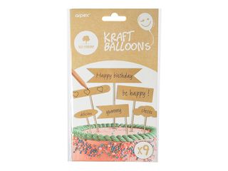 Napichovátka vlajka Kraft Balloons, 9ks