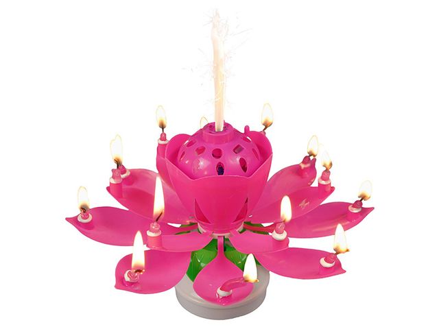 Obrázek produktu Svíčka hrající a tančící růžová, na baterie