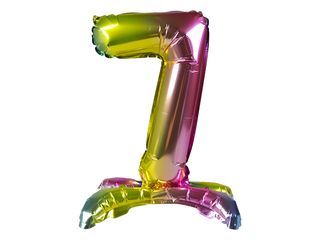 Balón foliový číslo 7, duhový