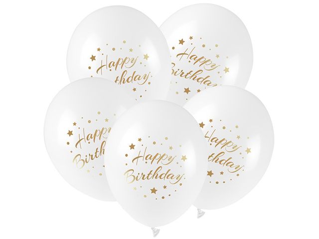 Obrázek produktu Balónky s potiskem Happy Birthday, 5ks