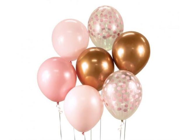 Obrázek produktu Sada latexových balónků, chromovaná růžová 7ks, pr.30cm