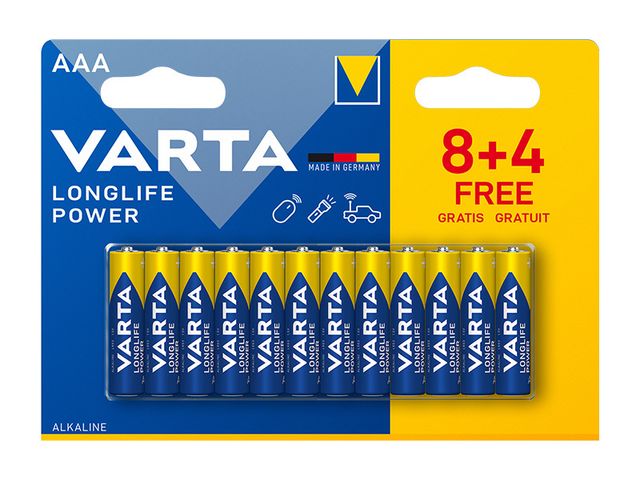 Obrázek produktu Baterie Longlife Power 8+4 AAA Varta (Double Blister)