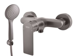 Baterie sprchová Nil 150, včetně sprchy, hadice a držáku, metal grey