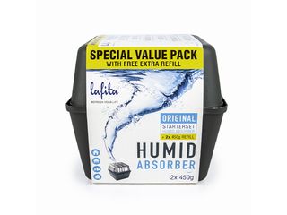 Pohlcovač vlhkosti Lafita, přístroj a náplň Natural, 2 x 450 g
