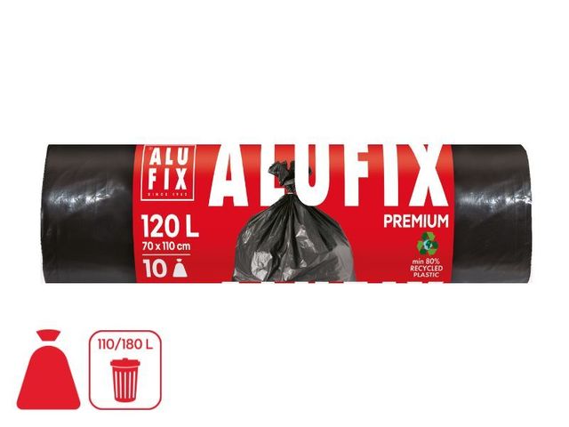 Obrázek produktu Pytle na odpad silné LDPE 120 l, 10 ks, 45 µ, 70x110 cm, černé