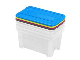 Box úložný s víkem TEX BOX set 4 ks, 4,5 l