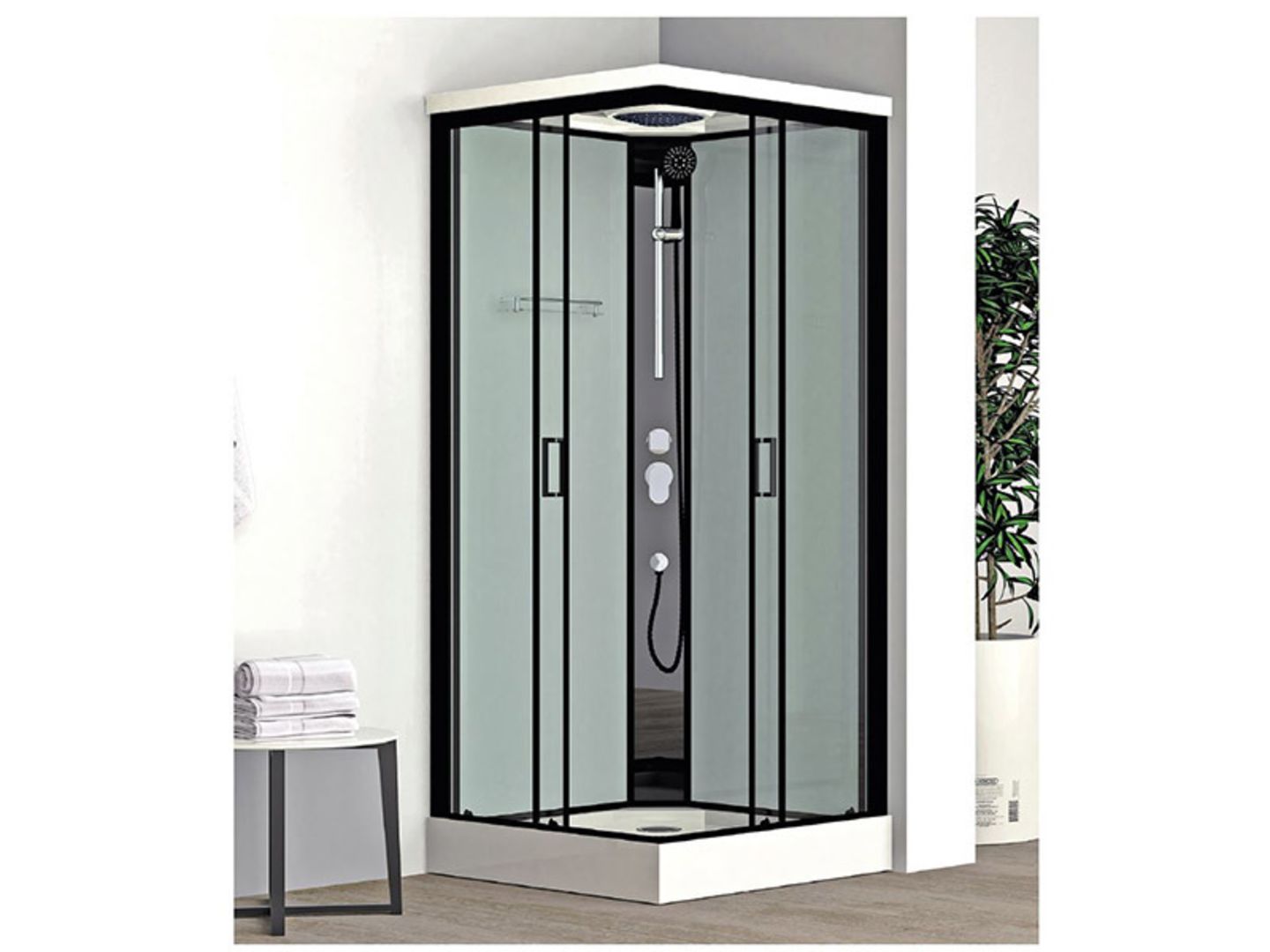 Roth Box sprchový Tavira 90x90x217, čtverec, black/transparent