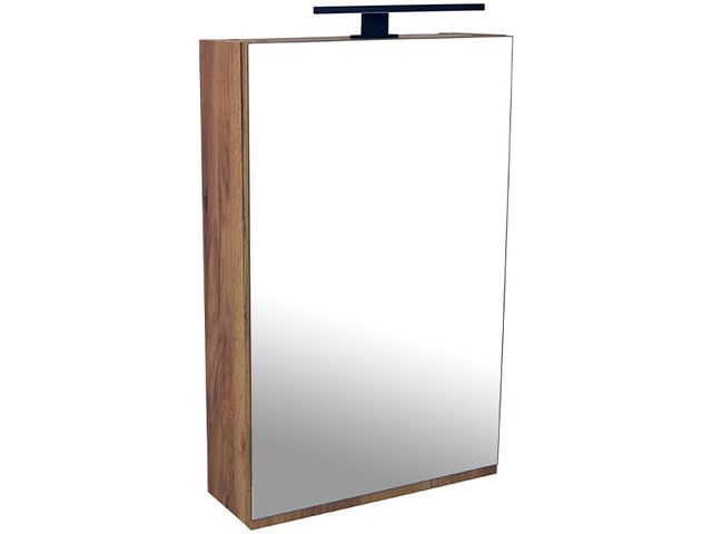 Obrázek produktu Skříňka zrcadlová Albona 50, zlatý dub s LED osvětlením 30 cm, černé