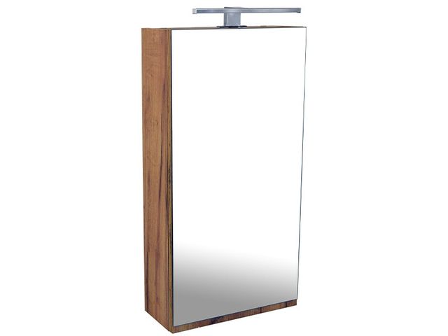 Obrázek produktu Skříňka zrcadlová Albona 40, zlatý dub s LED osvětlením 30 cm, chrom