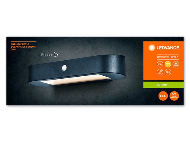 Obrázek produktu Svítidlo venkovní solární 6W 540lm 3000K Oval IP44