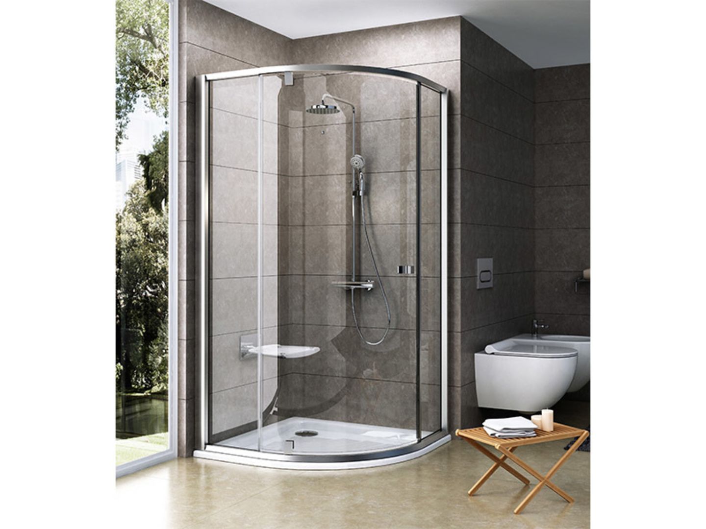 Kout sprchový PSKK3-80 satin+Transparent