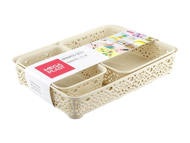 Obrázek produktu Set košíčků MONACO (XS,S,M) krémový
