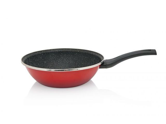 Obrázek produktu Pánev hluboká WOK 26 cm METALAC Granite Induction, červená