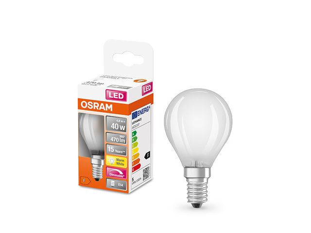 Obrázek produktu Zdroj světelný LED SCLP40 DIM 4,8W/827 230VGLFR E14