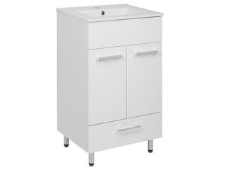 Skříňka s umyvadlem Laka Slim 50 bílá lesk/bílá, nožky, 51x84,4x40