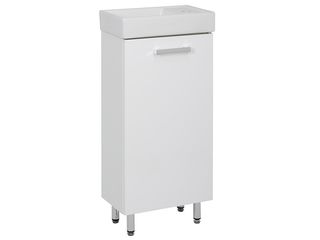 Skříňka s umyvadlem Laka 40 P/L bílá lesk/bílá, nožky, 40,5x85x22,5