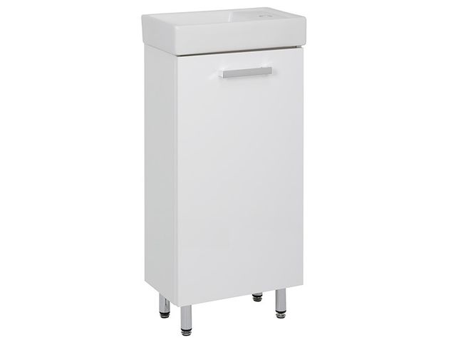 Obrázek produktu Skříňka s umyvadlem Laka 40 P/L bílá lesk/bílá, nožky, 40,5x85x22,5