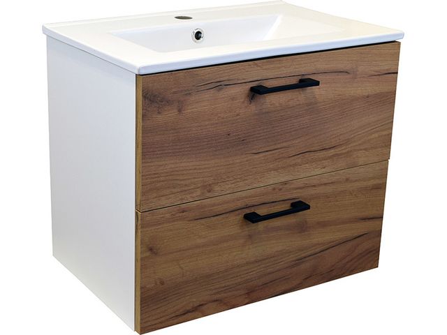Obrázek produktu Skříňka s umyvadlem Agora 60 bílá/zlatý dub, 61x52x40