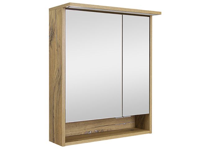 Obrázek produktu Zrcadlová skříňka Malibu 60 s LED osvětlením, dub country, 60,2x72x15,6
