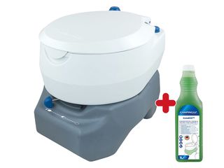 Toaleta chemická CAMPINGAZ 20L PORTABLE TOILET, barva bílá/šedá + Prostředek desinfekční INSTAECO™ 1L ZDARMA