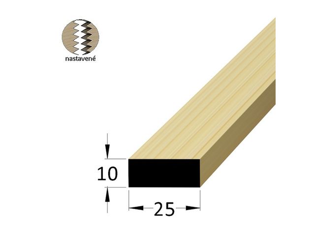 Obrázek produktu Hranolek smrk 25x10mm, délka 200cm, nastavovaný