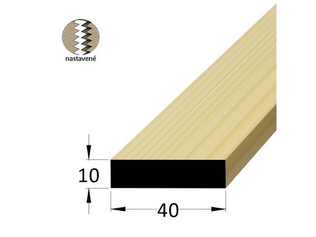 Obrázek produktu Hranolek smrk 40x10mm, délka 200cm, nastavovaný