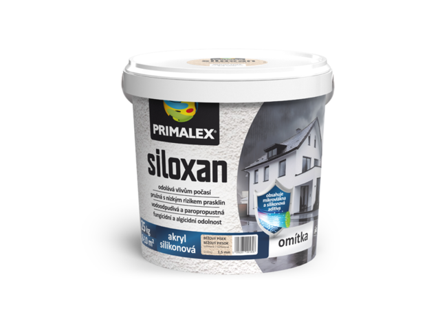 Obrázek produktu Omítka pastovitá Primalex Siloxan, hrubost 1,5mm, odstín Béžový písek, 25kg